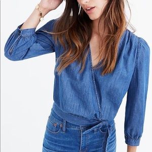 Madewell Denim Wrap Top XXS